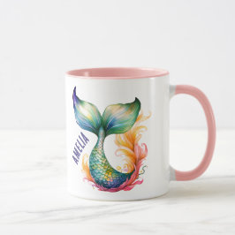 Caneca Nome de Menina do Mar Colorida Fofa 