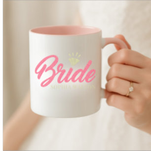 Caneca Nome de Noiva Personalizado Moderno Diamante Brilh