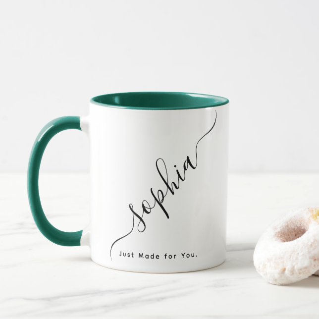 Caneca Nome de Tipografia Personalizada Café (Com Donut)
