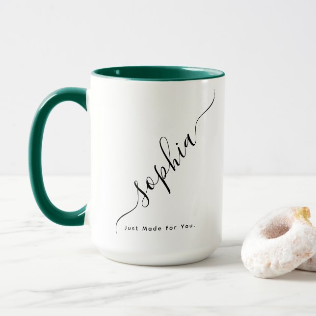Caneca Nome de Tipografia Personalizada Café (Com Donut)