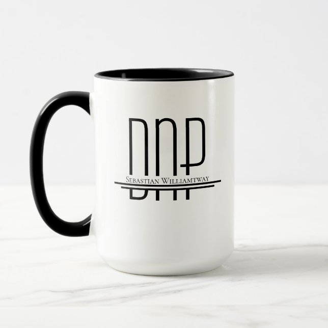 Caneca Nome DNP White Black Mug (Esquerda)
