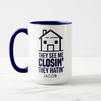 Caneca Nome do Corretor de Imóveis Realtor Fechamentos de