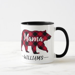 Caneca Nome do Monograma da Xadrez Rústica Mama Ursa Ver