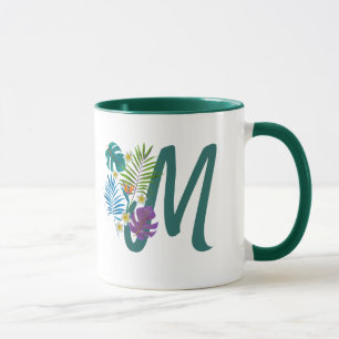 Caneca Nome do Monograma do Paraíso Tropical