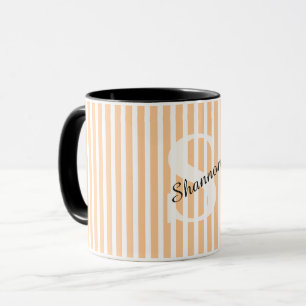 Caneca Nome do Monograma do Pastel em tiras