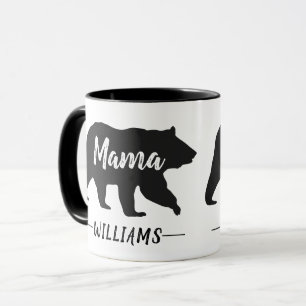 Caneca Nome do Monograma Rustic Mama Bear