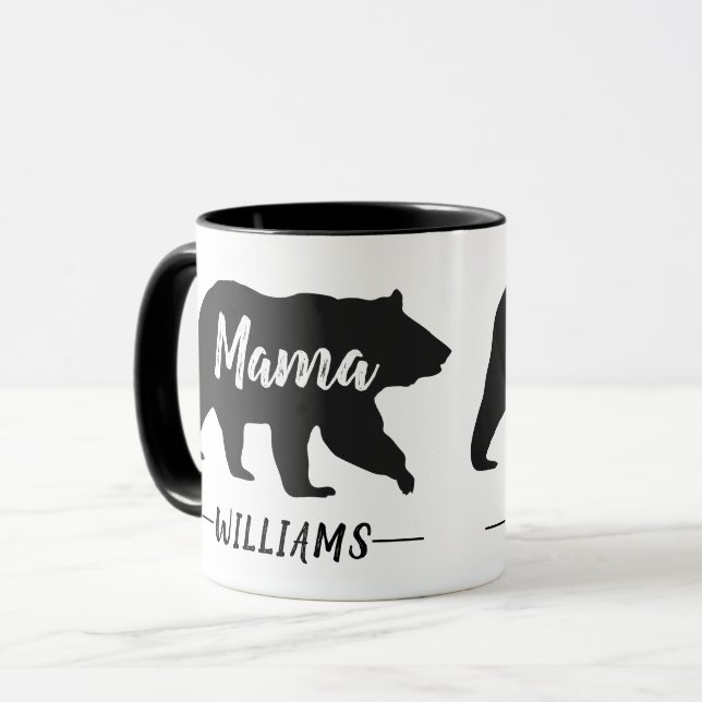 Caneca Nome do Monograma Rustic Mama Bear (Frente Esquerda)