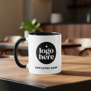 Caneca Nome do Negócio Logotipo Personalizado