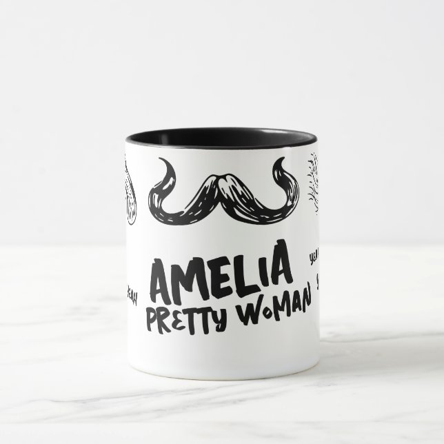 Caneca "[Nome do Proprietário] Mulher Bonito sim, sim, si (Centro)