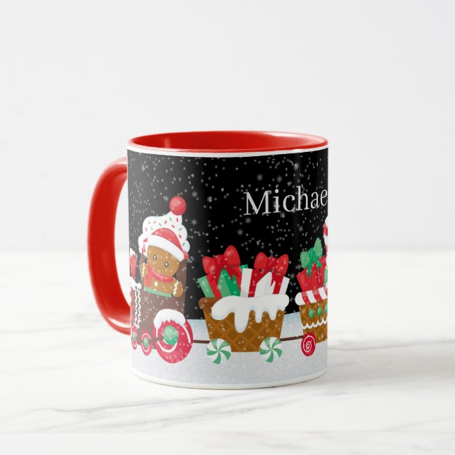 Caneca nome do trem festivo de pão de Natal (Frente Esquerda)