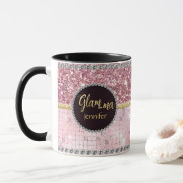 Caneca Nome Dourado Glamma Glamorosa Vovó Rosa