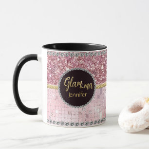 Caneca Nome Dourado Glamma Glamorosa Vovó Rosa