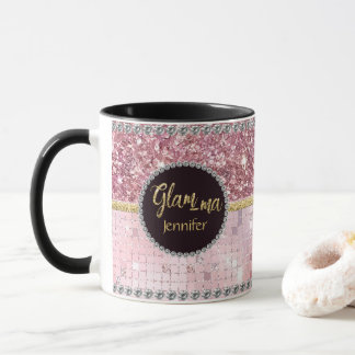 Caneca Nome Dourado Glamma Glamorosa Vovó Rosa