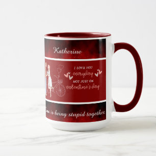 Caneca Nome e Foto Editáveis Cute Dia dos Namorados  