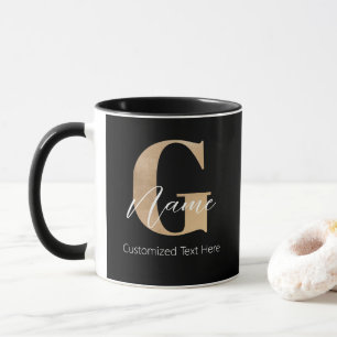 Caneca Nome e G Iniciais Modernos Monogramados Personaliz