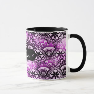 Caneca Nome feito sob encomenda damasco roxo