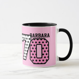 Caneca nome feito sob encomenda V04F das BOLINHAS do ROSA