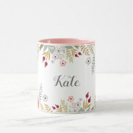 Caneca Nome Floral Personalizado Luscioso Dois Café de To