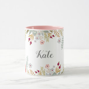Caneca Nome Floral Personalizado Luscioso Dois Café de To
