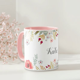 Caneca Nome Floral Personalizado Luscioso Dois Café de To