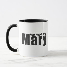 Caneca Nome moderno personalizado de "Mary" em preto desc