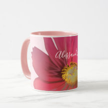 Nome Monograma Floral Rosa Pálido Flor Silvestre V