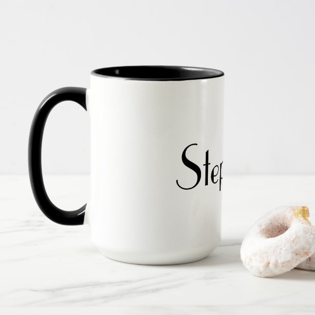 Caneca Nome Monograma Modelo Black White Legal Presente (Com Donut)