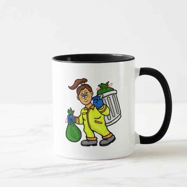 Caneca Nome Mug do Trabalhador do Lixo Feminino (Direita)