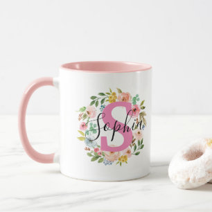 Caneca Nome Mug, Presente Personalizado De Frota Floral I