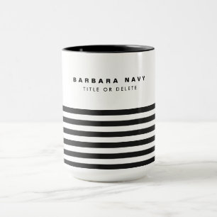 Caneca Nome Negrito com 6 Listras Pretas Mínimas