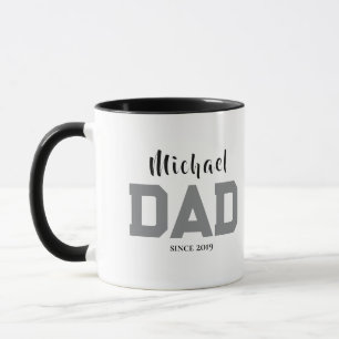 Caneca Nome Pai Desde Ano Tipografia Simples Pai