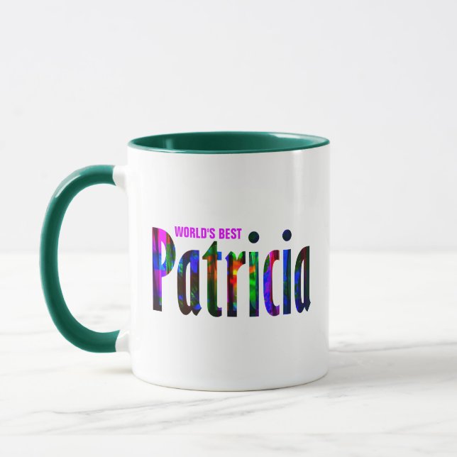 Caneca Nome "Patricia" de Abstrato Rico Personalizado (Esquerda)