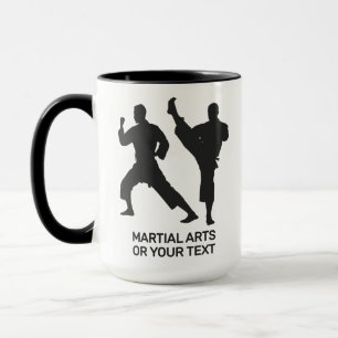 Caneca Nome Personalizado & Artes Marciais de Texto