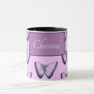 Caneca Nome Personalizado Bela Borboleta