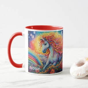 Caneca Nome Personalizado Belo Unicórnio