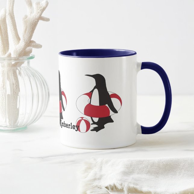 Caneca Nome Personalizado Boca Nadando Pinguim (Criador carregado)