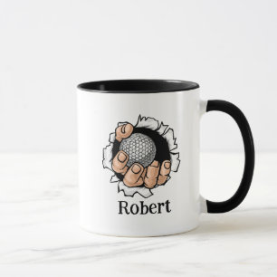 Caneca Nome personalizado Bola de golfe engraçada