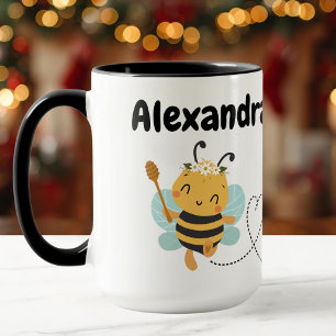 Caneca Nome personalizado bumblebee fofo