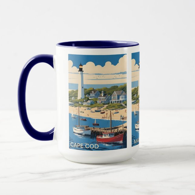 Caneca Nome personalizado Cape Cod Massachusetts (Esquerda)