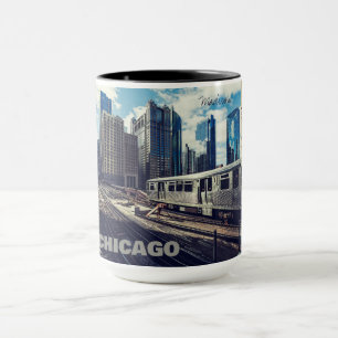 Caneca Nome personalizado Chicago EUA