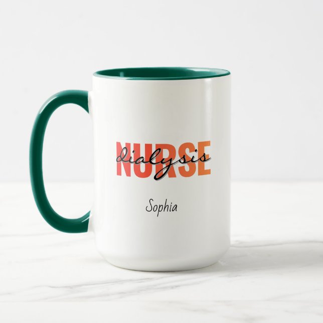 Caneca Nome Personalizado da Enfermeira de Diálise (Esquerda)