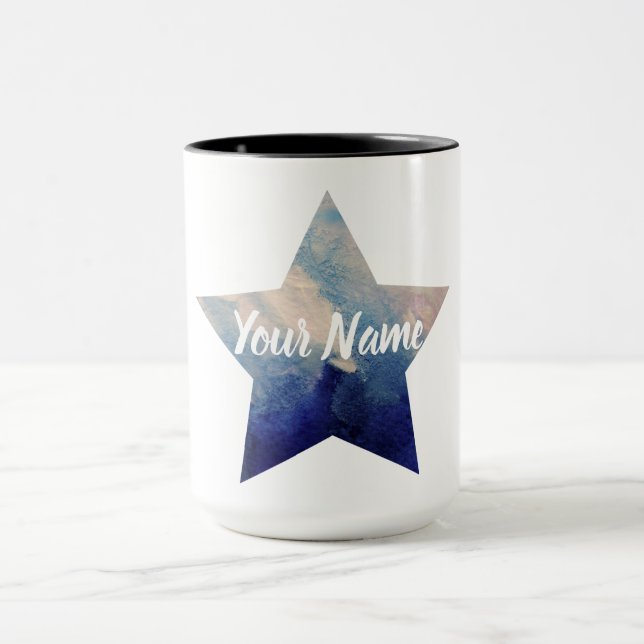 Caneca Nome Personalizado da Estrela de Água (Centro)