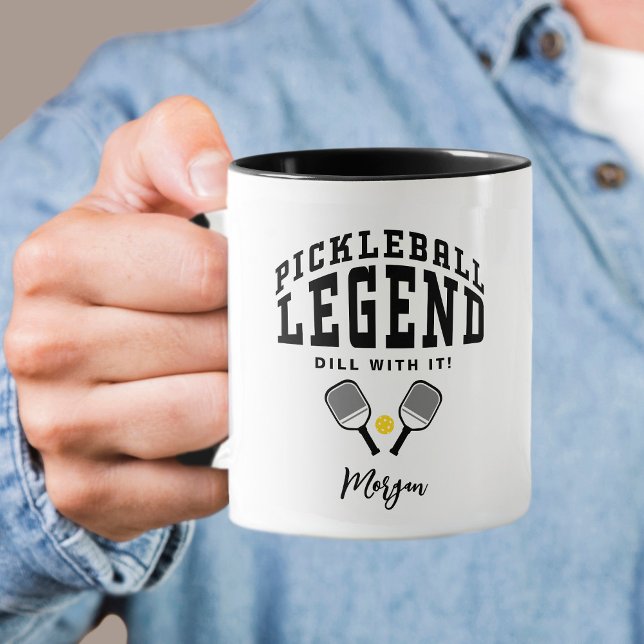 Caneca Nome Personalizado da Legenda do Pickleball Citaçã (Pickleball Legend Custom Name Quote Cool Fun Cute Mug)