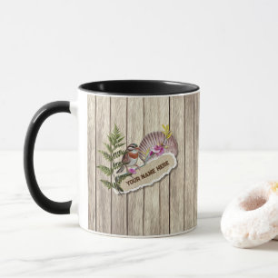 Caneca Nome Personalizado da Pintura de Óleo de Madeira T