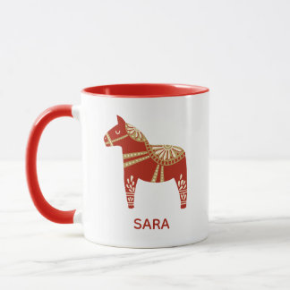 Caneca Nome personalizado Dala Horse