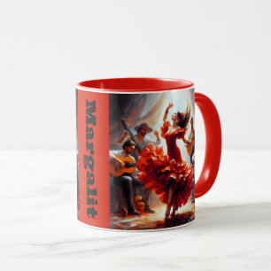 Caneca Nome Personalizado Dança Flamenca Latina Dança Esp