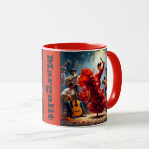Caneca Nome Personalizado Dança Flamenco Latina Dança Esp