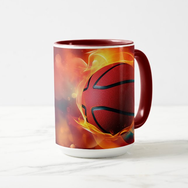 Caneca Nome Personalizado de Basquete de Formação de Cham (Frente Esquerda)