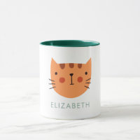 Nome Personalizado de Cubo de Gato Laranja