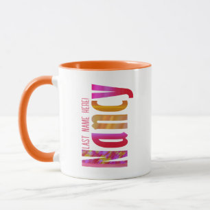 Caneca Nome personalizado de "Nancy" em cor-de-rosa verme